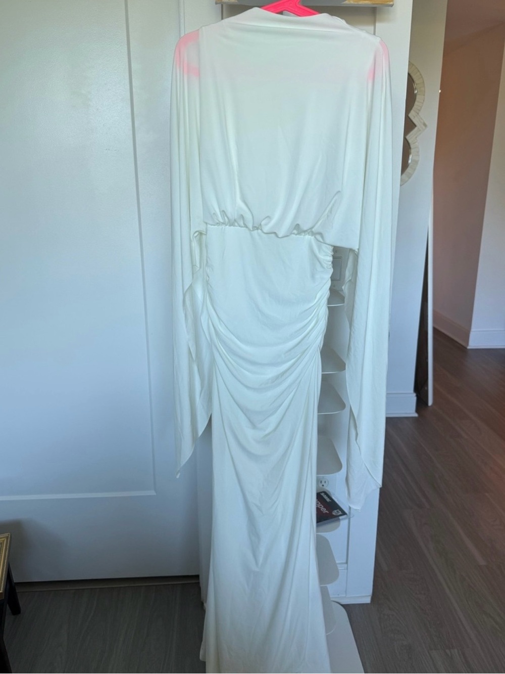 Club L London Cream Ruched Maxi Dress
